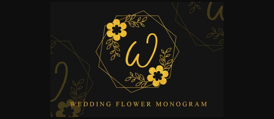 Wedding Flower Monogram Font Poster 3