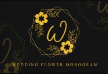 Wedding Flower Monogram Font Poster 1