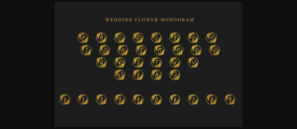 Wedding Flower Monogram Font Poster 6