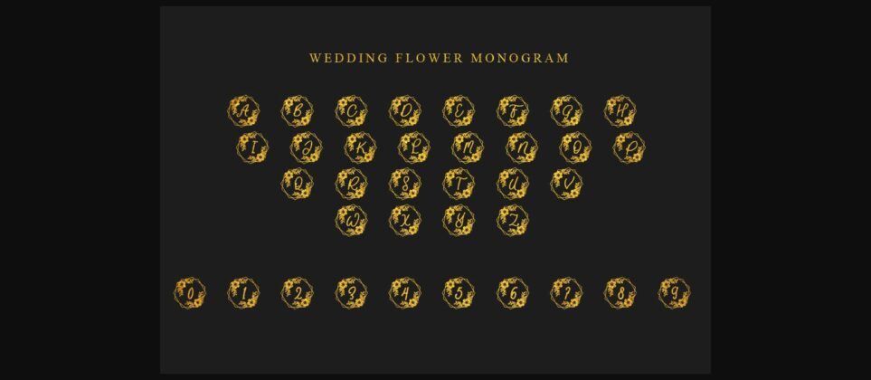 Wedding Flower Monogram Font Poster 6