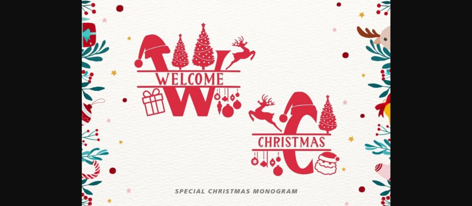 Welcome Christmas Monogram Font Poster 3