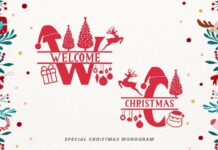 Welcome Christmas Monogram Font Poster 1