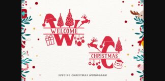 Welcome Christmas Monogram Font Poster 1