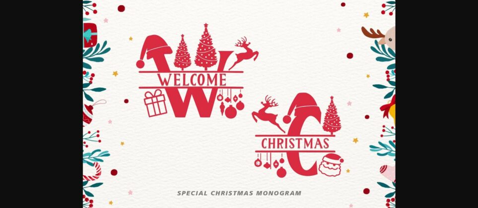 Welcome Christmas Monogram Font Poster 1