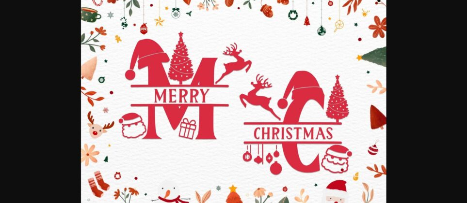 Welcome Christmas Monogram Font Poster 4