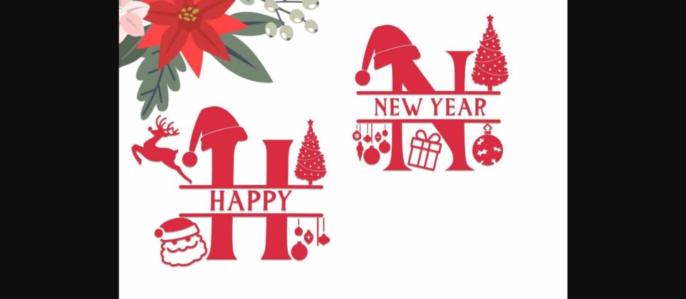 Welcome Christmas Monogram Font Poster 5