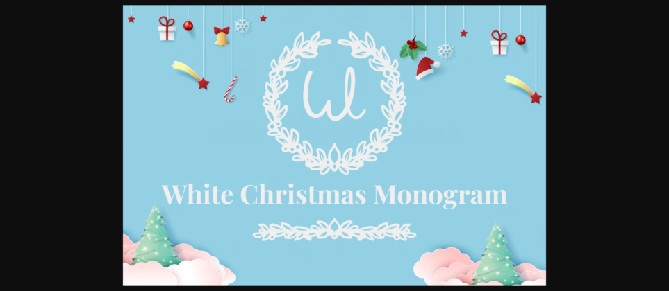 White Christmas Monogram Font Poster 3
