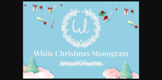 White Christmas Monogram Font Poster 1