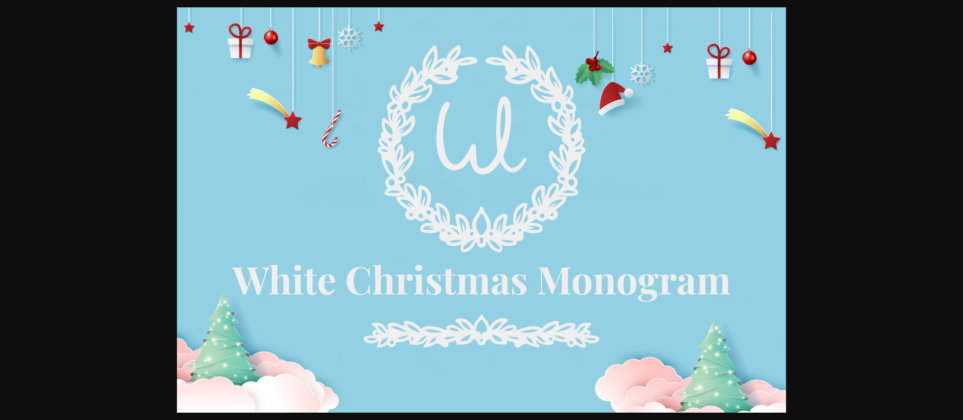 White Christmas Monogram Font Poster 1