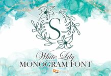 White Lily Monogram Font Poster 1