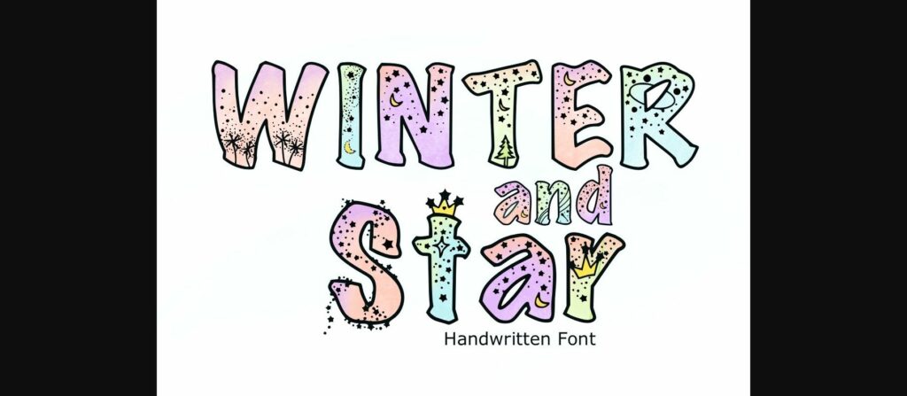 Winter and Star Font Poster 3