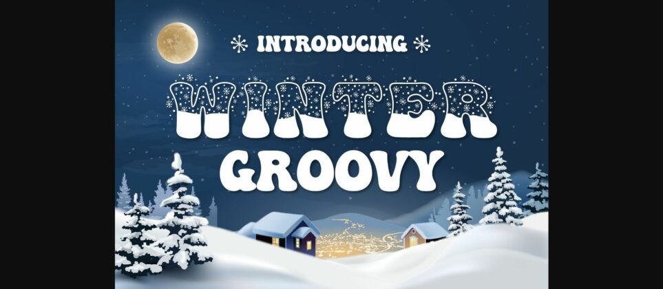 Winter Groovy Font Poster 3