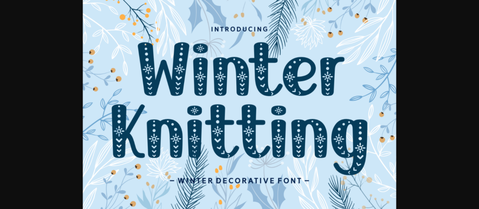 Winter Knitting Font Poster 3