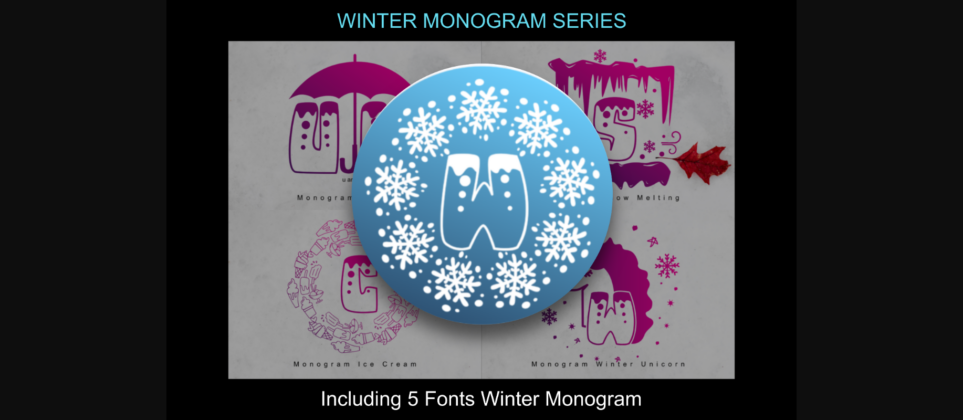 Winter Monogram Series Font Poster 3