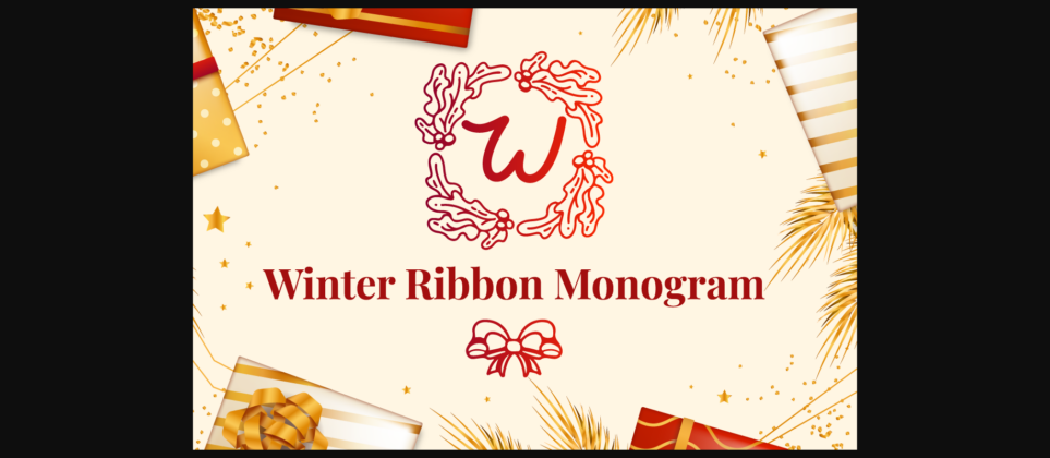 Winter Ribbon Monogram Font Poster 3