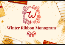 Winter Ribbon Monogram Font Poster 1