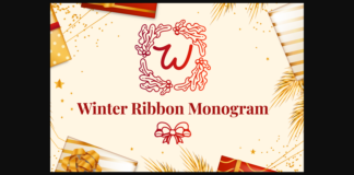 Winter Ribbon Monogram Font Poster 1