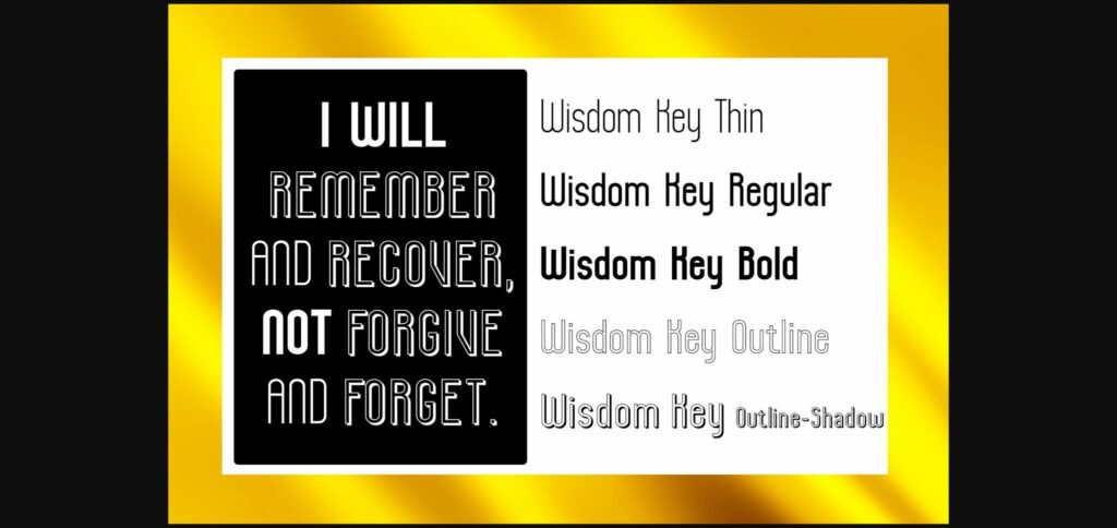 Wisdom Key Font Poster 4