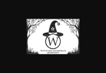Witch Hat Monogram Font Poster 1