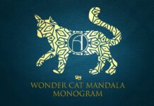 Wonder Cat Mandala Monogram Font Poster 1