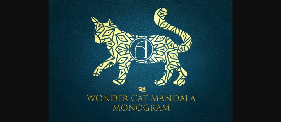Wonder Cat Mandala Monogram Font Poster 1