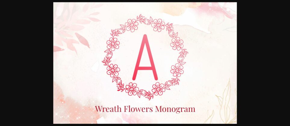 Wreath Flowers Monogram Font Poster 3