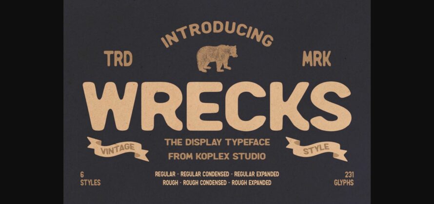 Wrecks - Vintage Font Poster 3