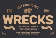 Wrecks – Vintage Font Wrecks - Vintage Font Poster 1
