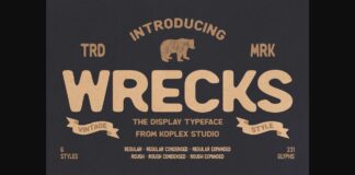 Wrecks - Vintage Font Poster 1