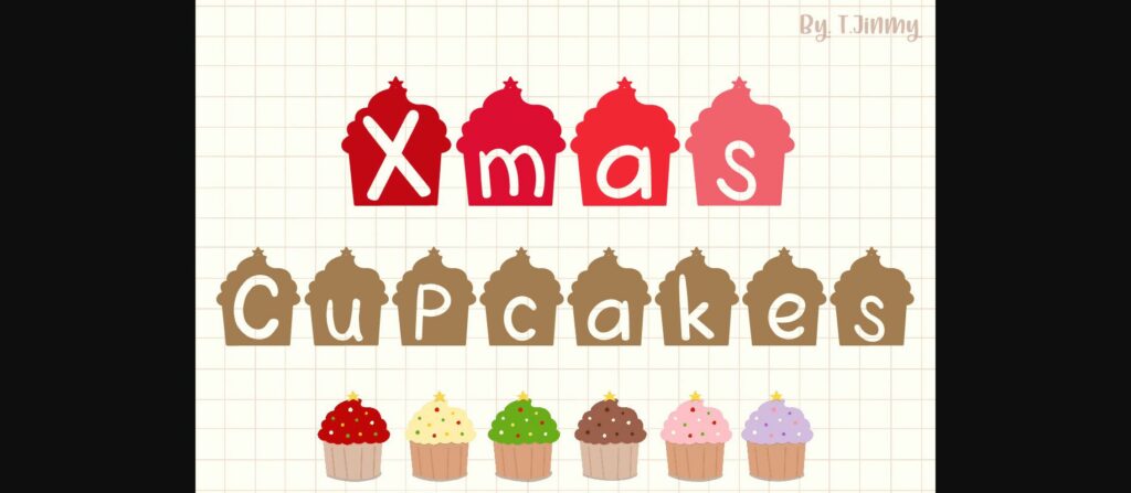 Xmas Cupcakes Font Poster 3