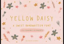 Yellow Daisy Font Poster 1