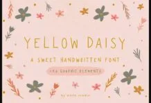 Yellow Daisy Font Yellow Daisy Font Poster 1