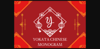 Yokata Chinese Monogram Font Poster 1