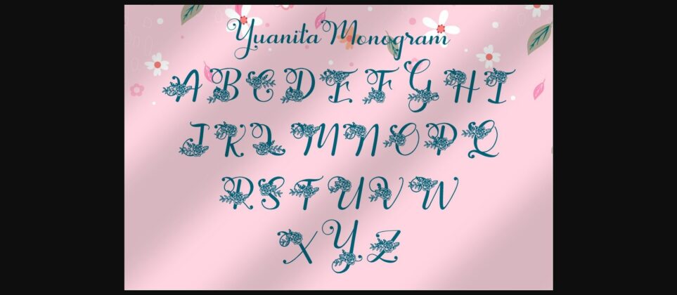 Yuanita Monogram Font Poster 4