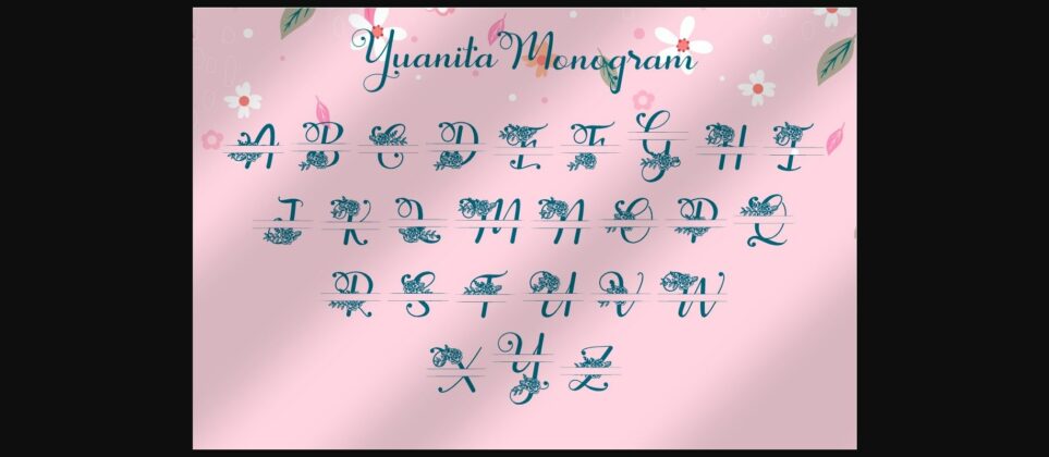 Yuanita Monogram Font Poster 5