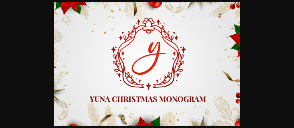 Yuna Christmas Monogram Font Poster 3