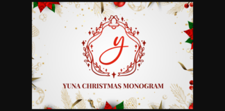 Yuna Christmas Monogram Font Poster 1