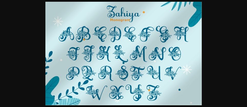 Zahiya Monogram Font Poster 4