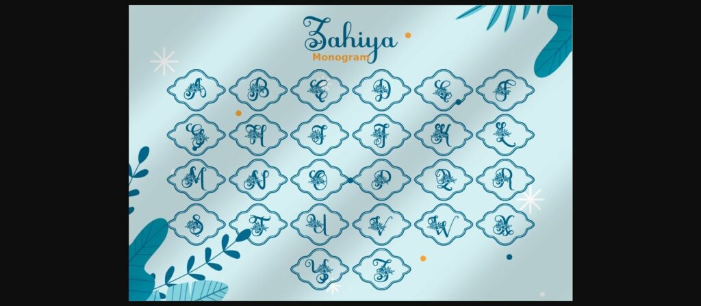 Zahiya Monogram Font Poster 6