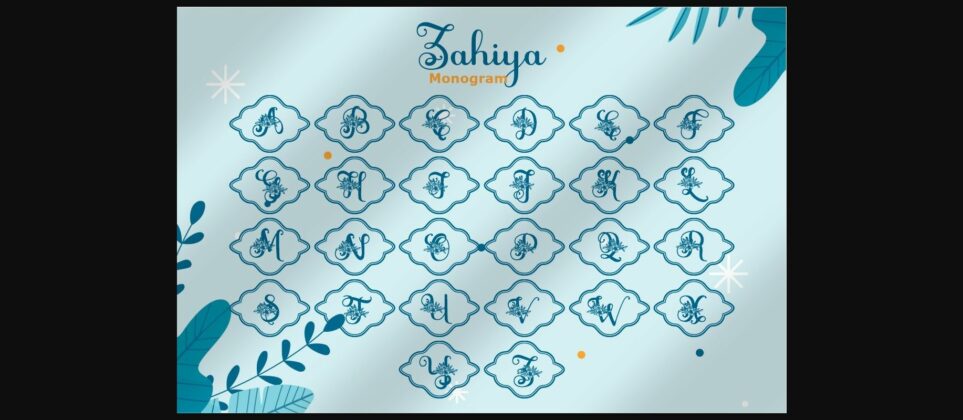 Zahiya Monogram Font Poster 6