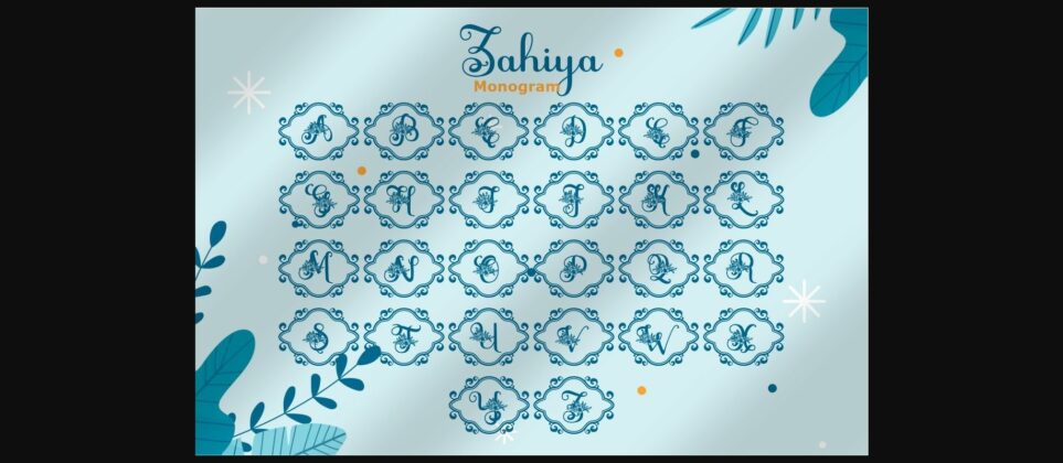 Zahiya Monogram Font Poster 7