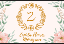 Zanida Flower Monogram Font Poster 1