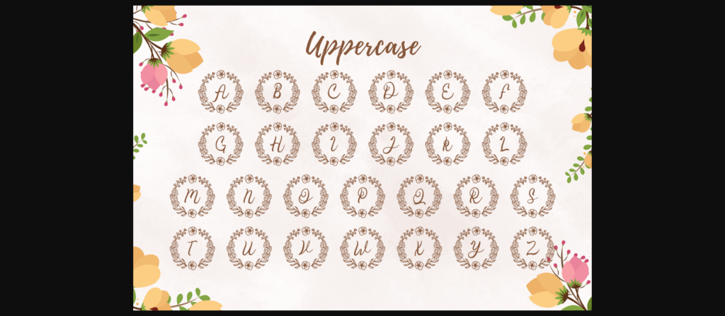 Zanida Flower Monogram Font Poster 7