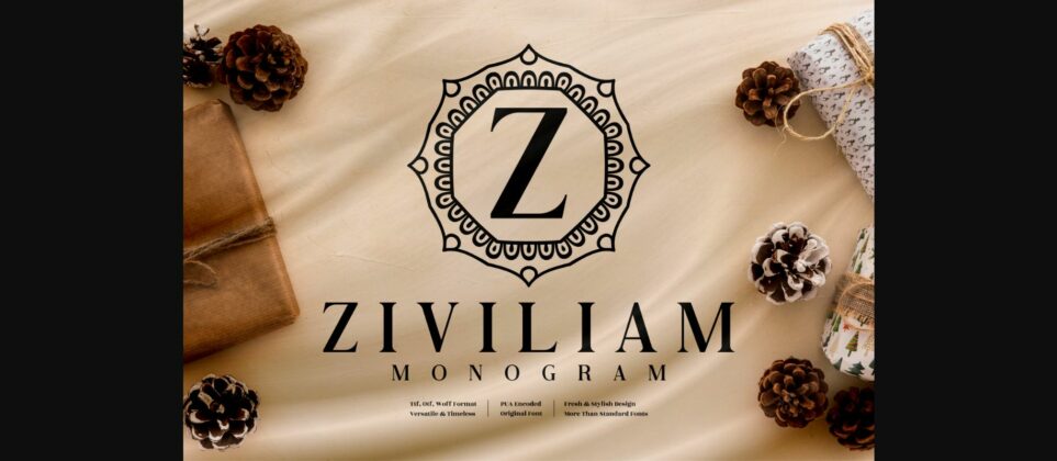 Ziviliam Monogram Font Poster 3
