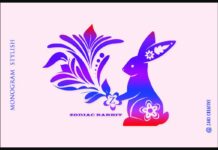 Zodiac Rabbit Monogram Font Poster 1