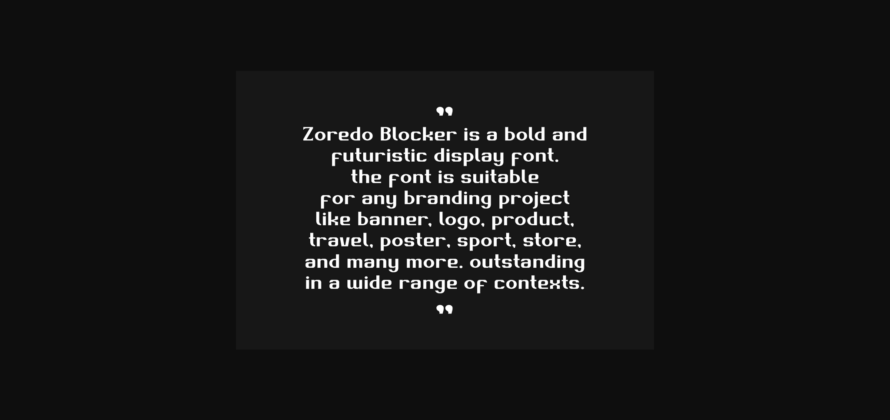 Zoredo Blocker Font Poster 8