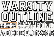 Ab Varsity Outline Font Poster 1