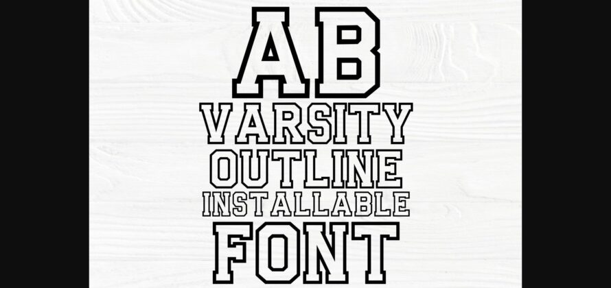 Ab Varsity Outline Font Poster 4