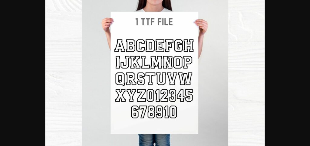 Ab Varsity Outline Font Poster 5