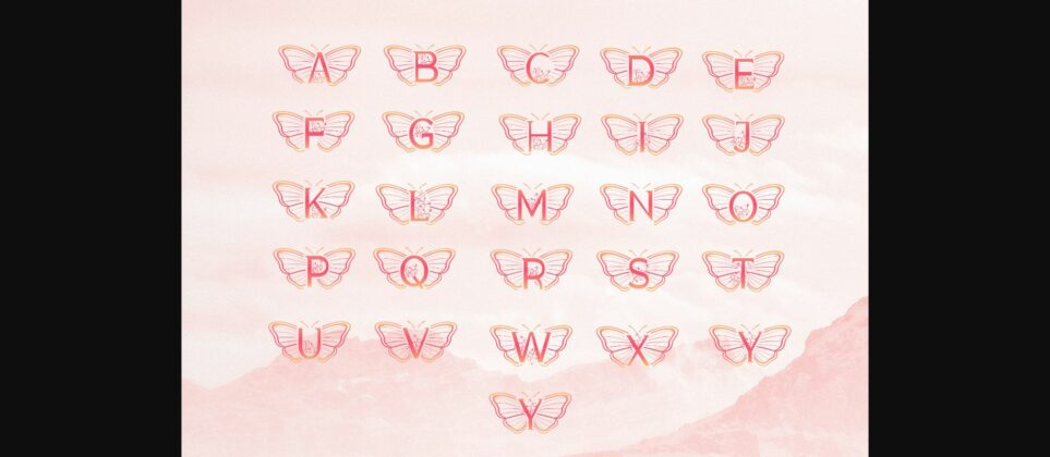 Butterfly Monogram Font Poster 5